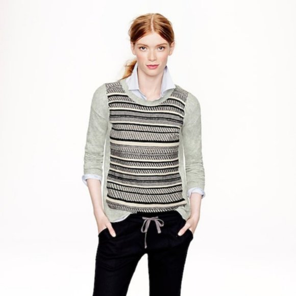 J. Crew textured stripe wool sweater - Picture 1 of 7